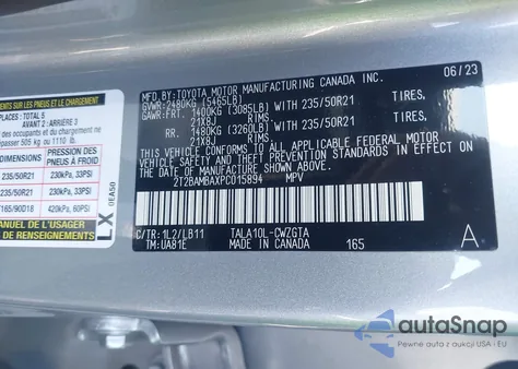 2023 Lexus Rx 350 Premium Plus z USA, uszkodzony, nr VIN 2T2BAMBAXPC015894